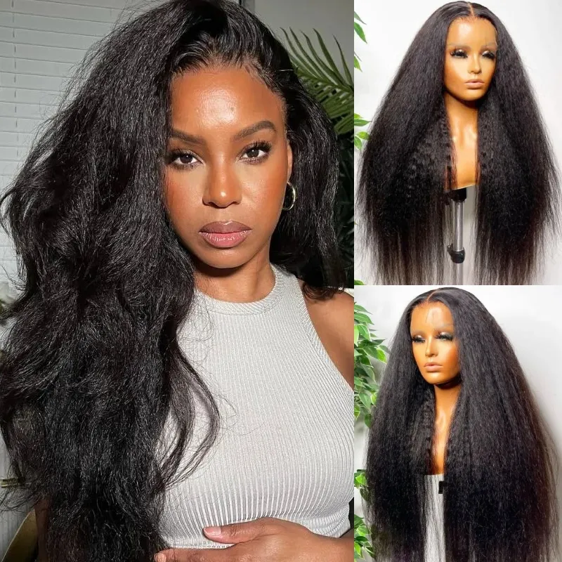 

Nadula Flash Deal Kinky Straight T Part Wig Remy Hair Wigs Middle Part Affordable Hand Tied Lace Wigs Pre-Plucked Natural Hairline