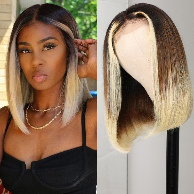 

Ombre Whatsapp Flash Sale Face Framing Ombre Blonde Short Bob Wigs T Part Colored Human Hair Bob Wigs