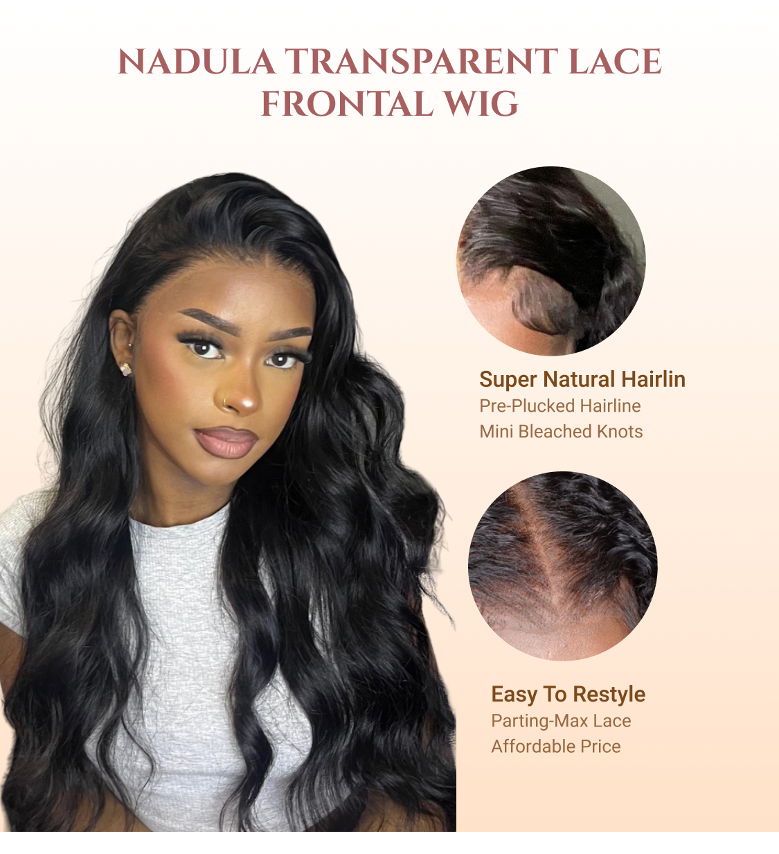 Nadula Lace Front Human Hair Wigs With Baby Hair Body Wave Body Wave ...