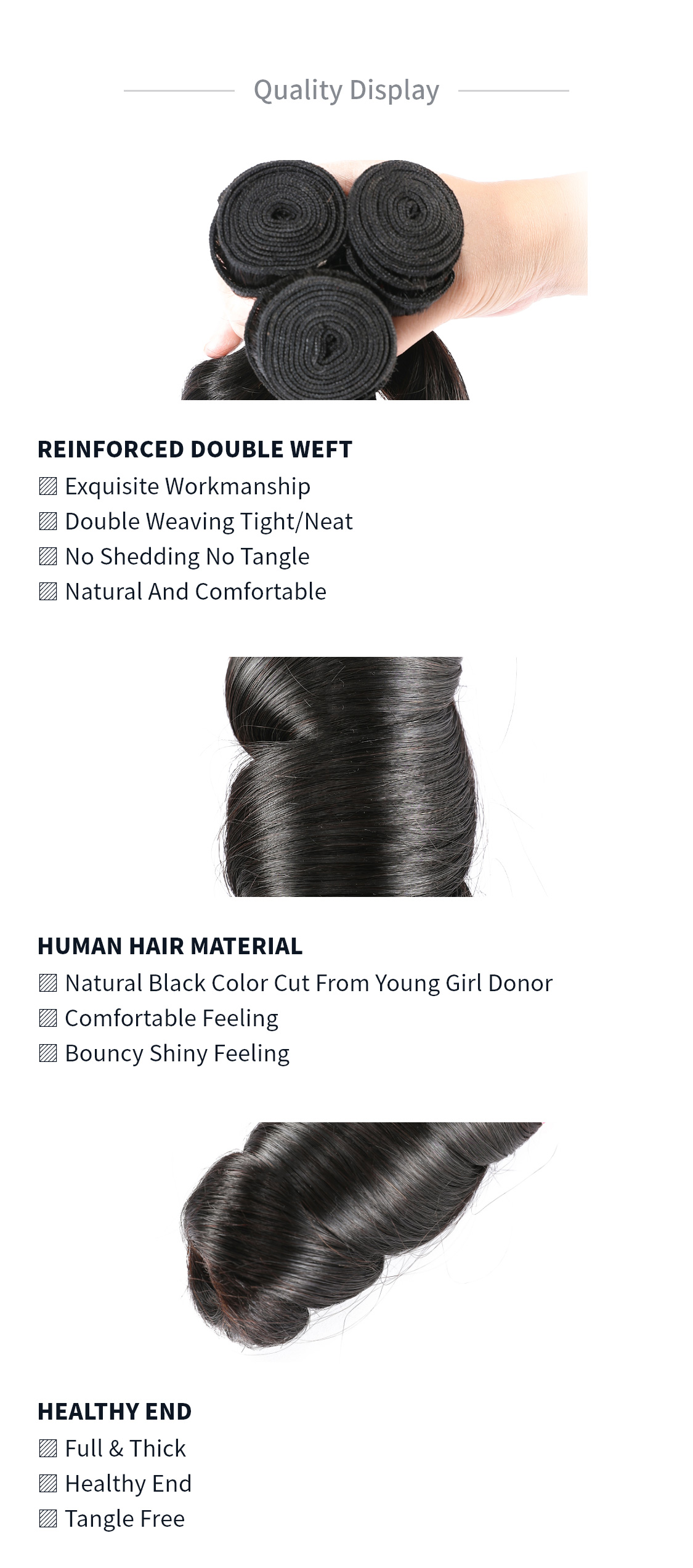 Nadula 3 Bundles Real Virgin Remy Loose Wave Sew In Weave 100 Human Hair  Extensions